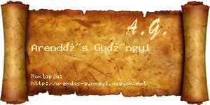 Arendás Gyöngyi névjegykártya