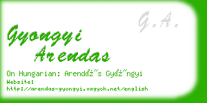 gyongyi arendas business card